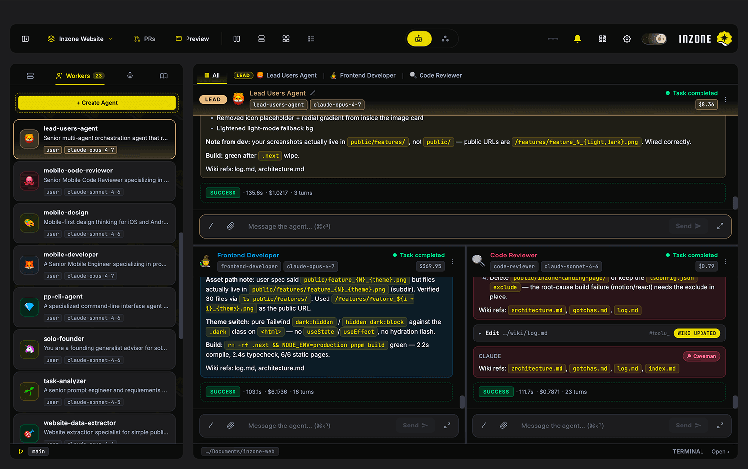 INZONE workspace preview
