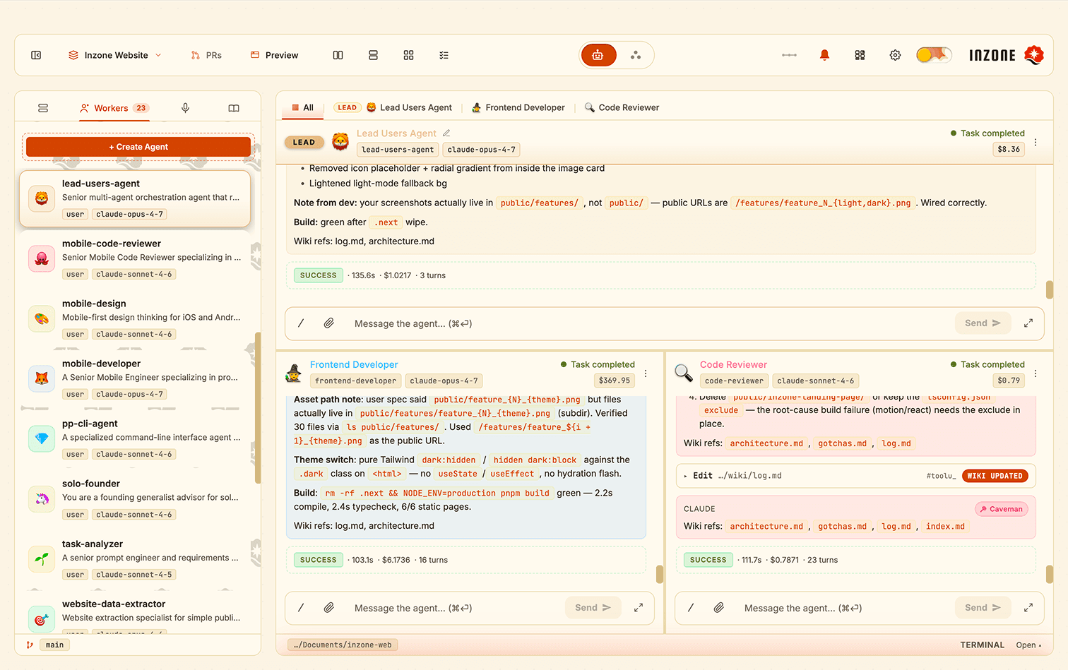 INZONE workspace preview